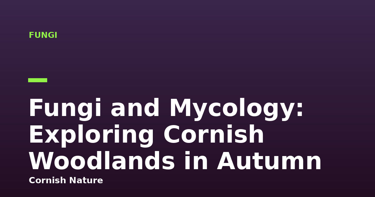 Fungi and Mycology: Exploring Cornish Woodlands in Autumn